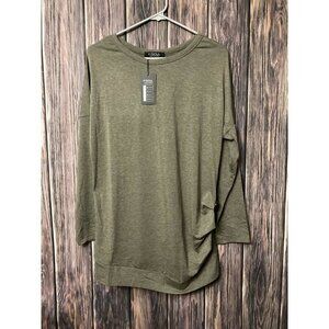 Fisoul MATERNITY Long Sleeve Top with Buttons Size Medium Dark Gray NWT